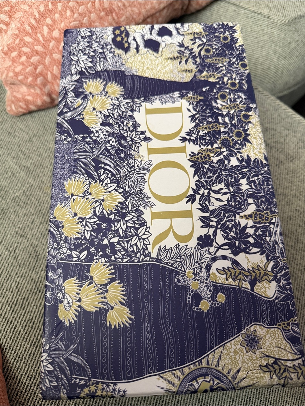 Dior Navy, Gold & White Floral empty shoes box